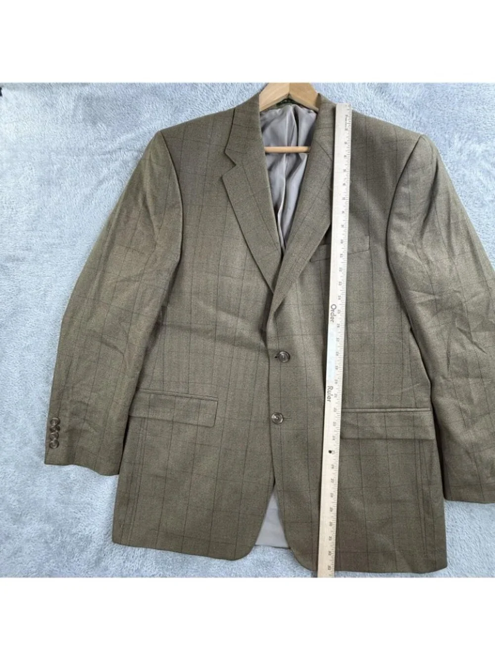 Lauren Ralph Lauren Blazer Mens 42L Brown Herringbone Tweed Sport Coat Jacket